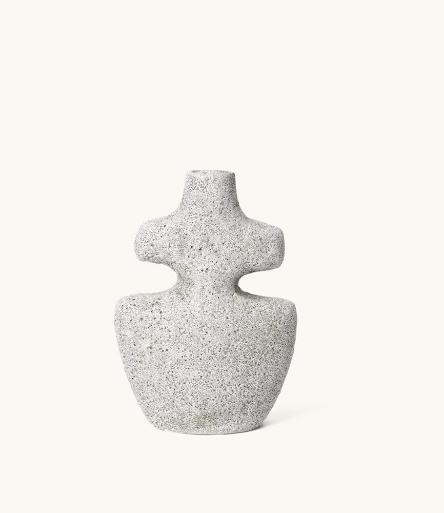 ferm LIVING - Yara Candle Holder, medium - grey pumice